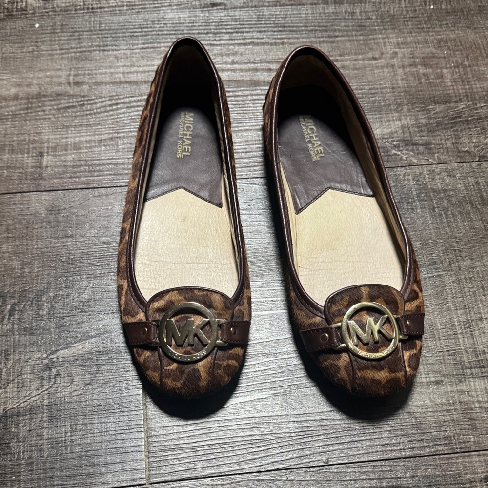 Michael Kors Brown Leopard Print Flats